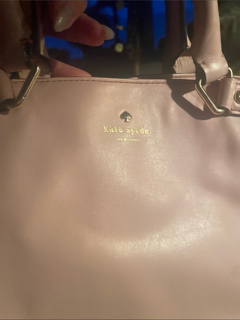 kate spade Light Blush Pink Leather Tote with Gold Hardware